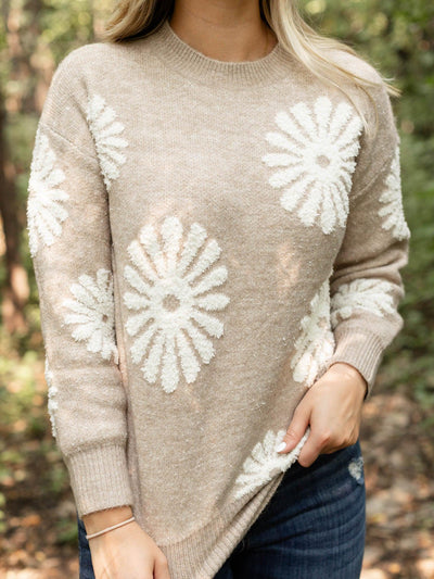 soft floral sweater
