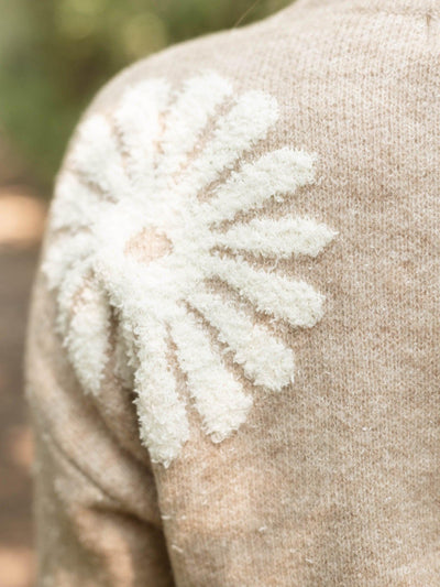 drop shoulder floral sweater
