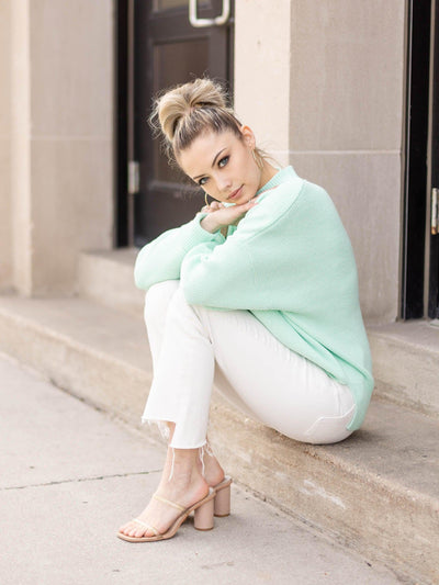 oversized mint sweater