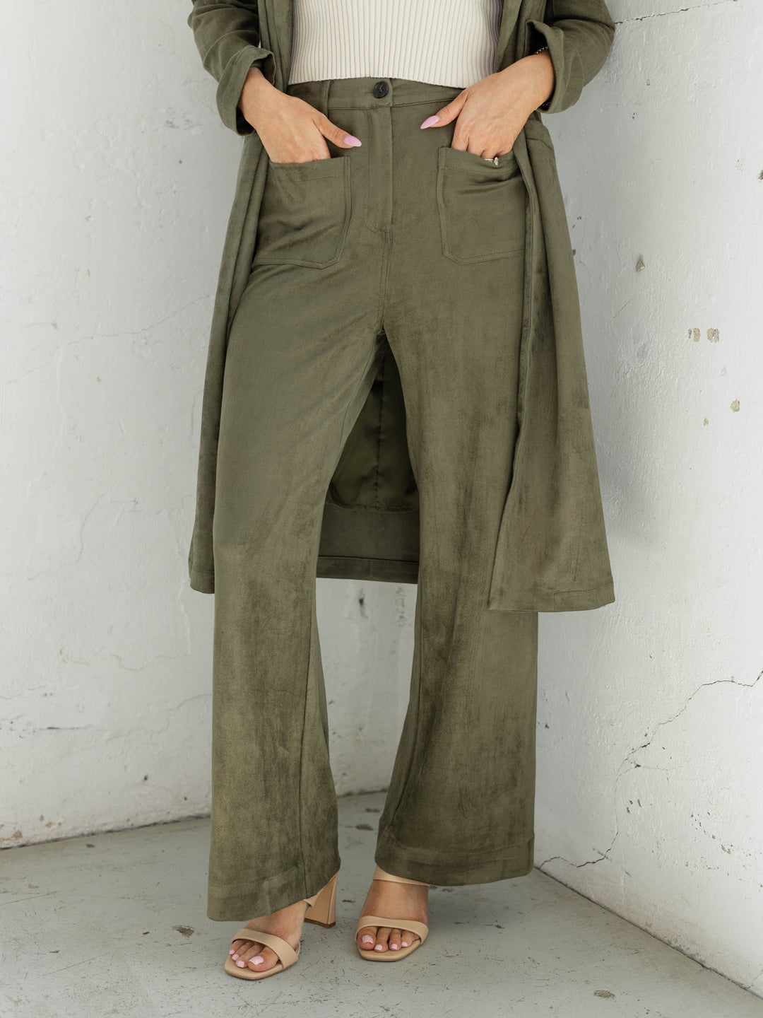 Skies Are Blue Classic Faux Suede Duster