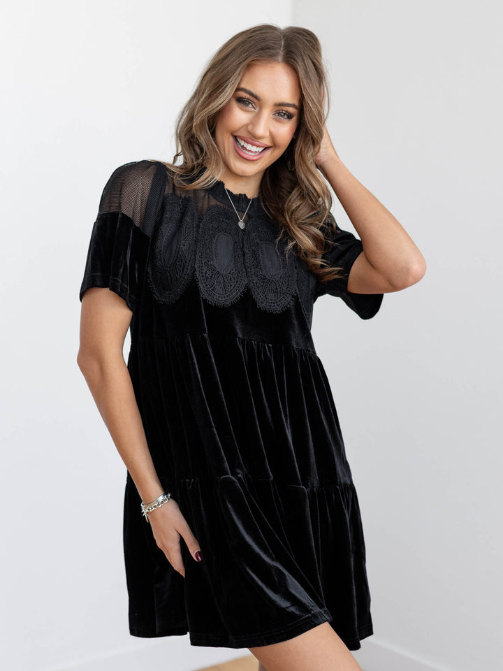 black velvet mini dress