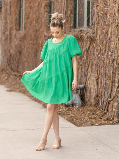 colorful short sleeve dress