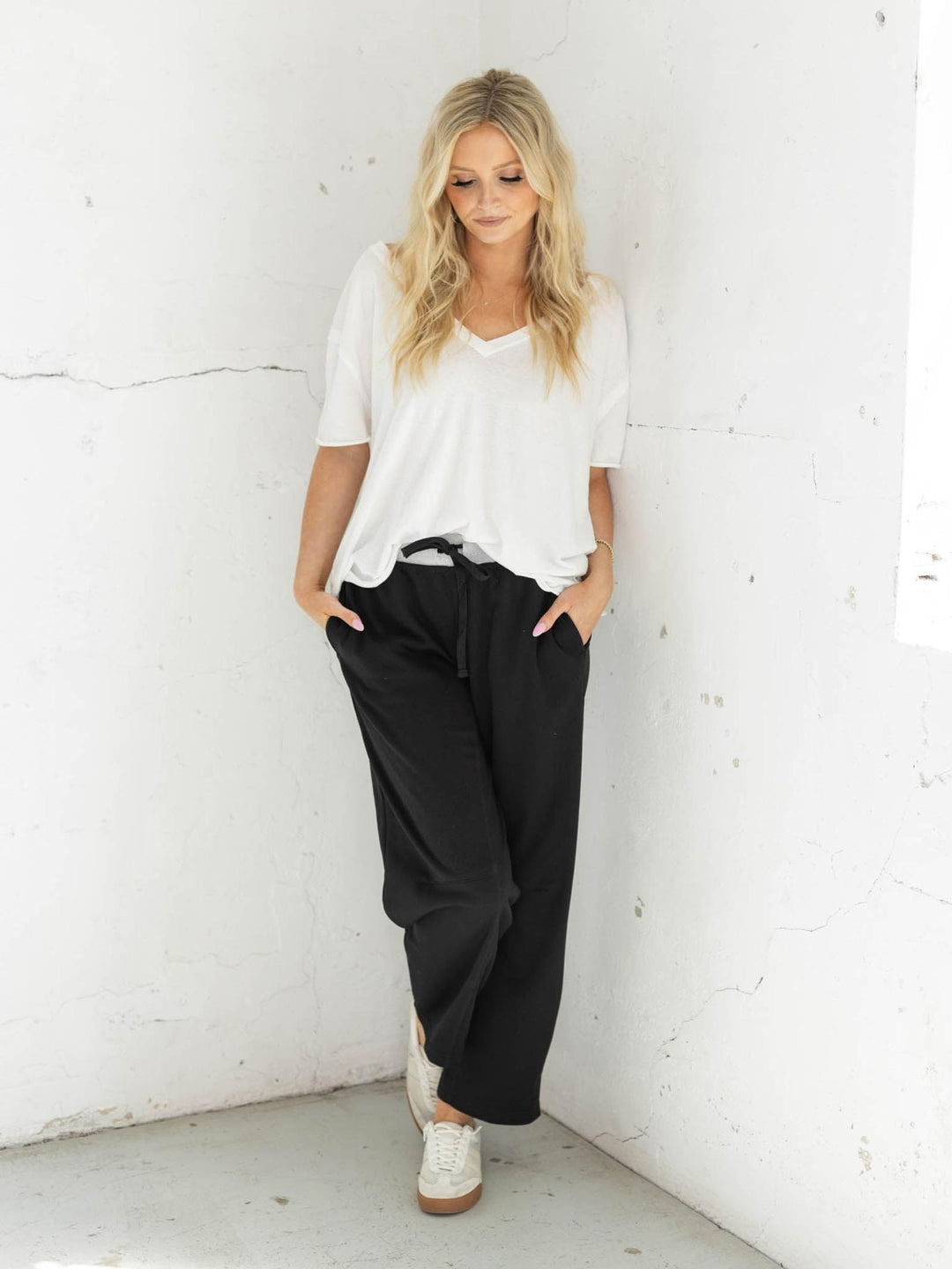 Contrast Waist Slim Barrel