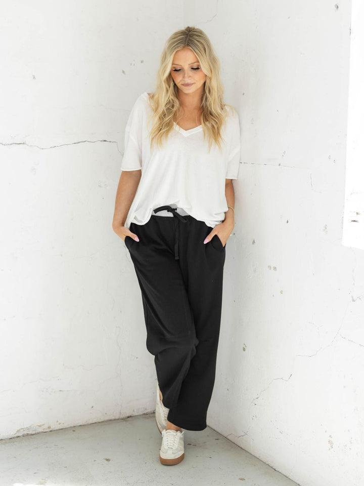 Contrast Waist Slim Barrel