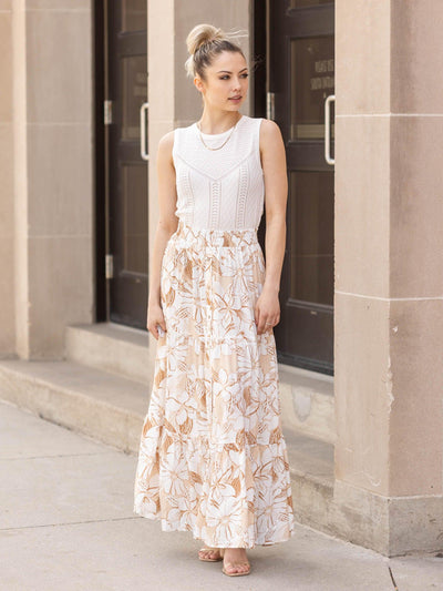 smocked waist skirt