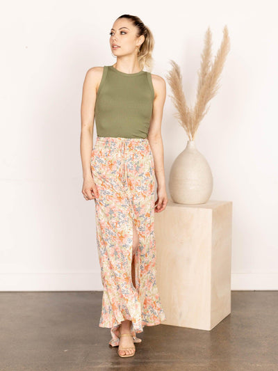 button front maxi skirt