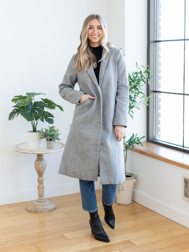 oversized button front coat