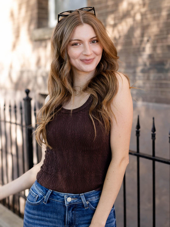 brown textured tank