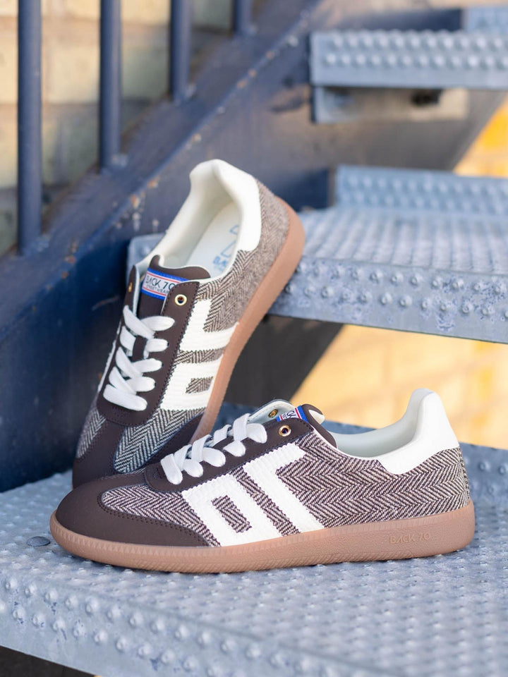 brown pattern sneaker