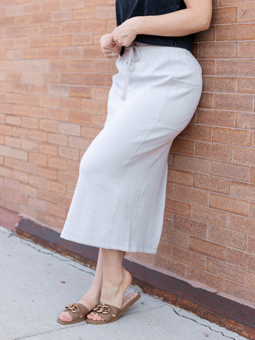 neutral soft maxi skirt