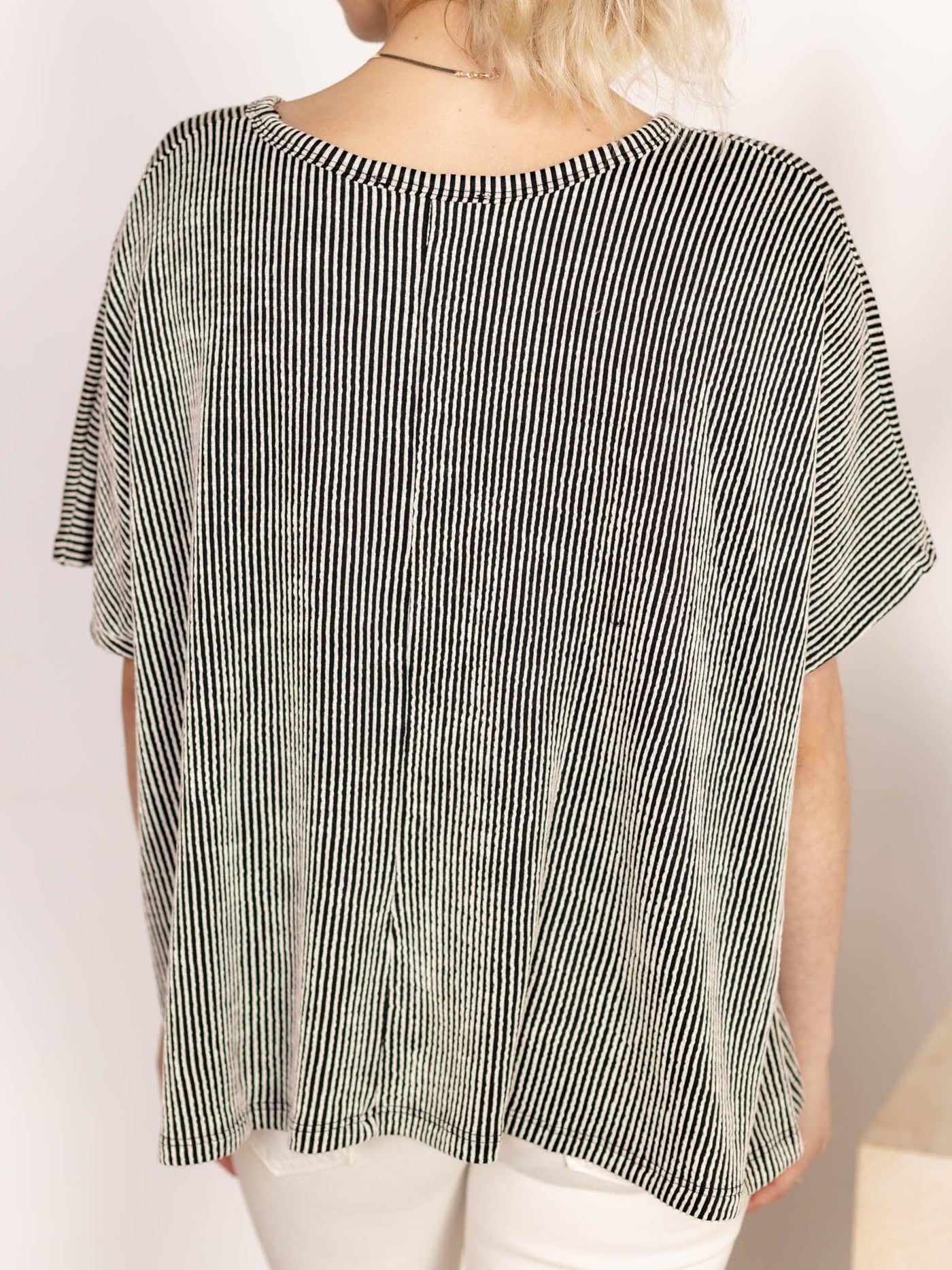 oversize stripe top