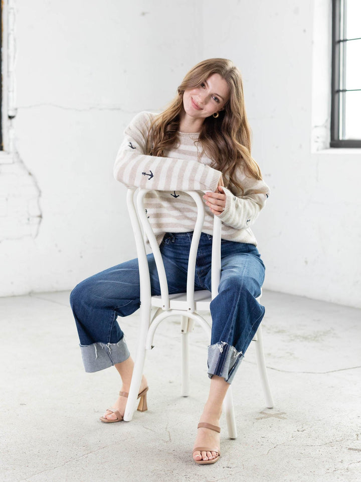 boat anchor striped sweater