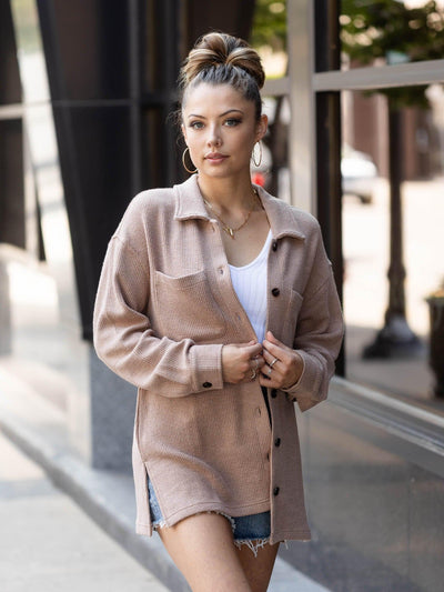 cozy ribbed shacket