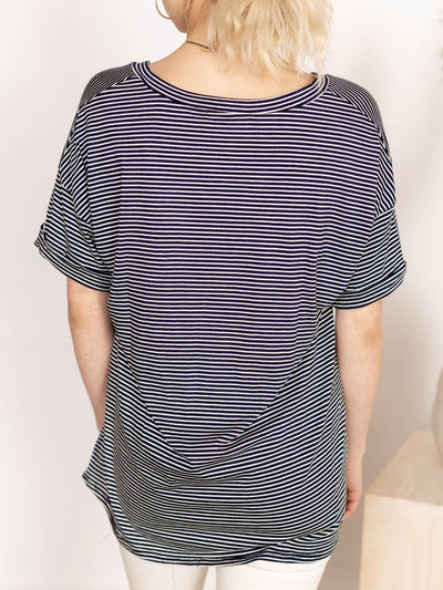 stripe pocket top