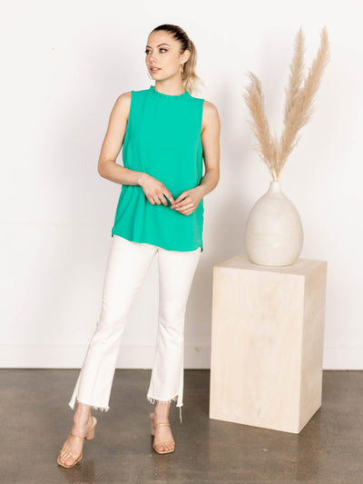 high neck colored tank
