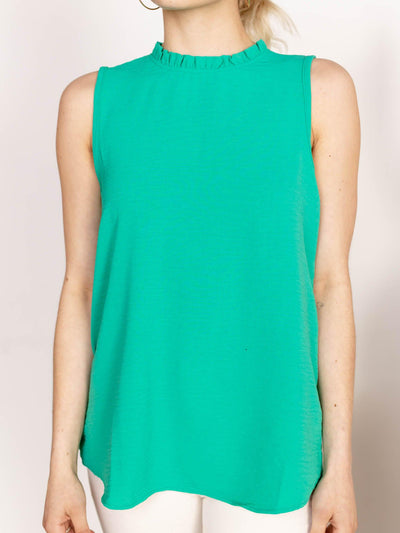 ruffle neck tank