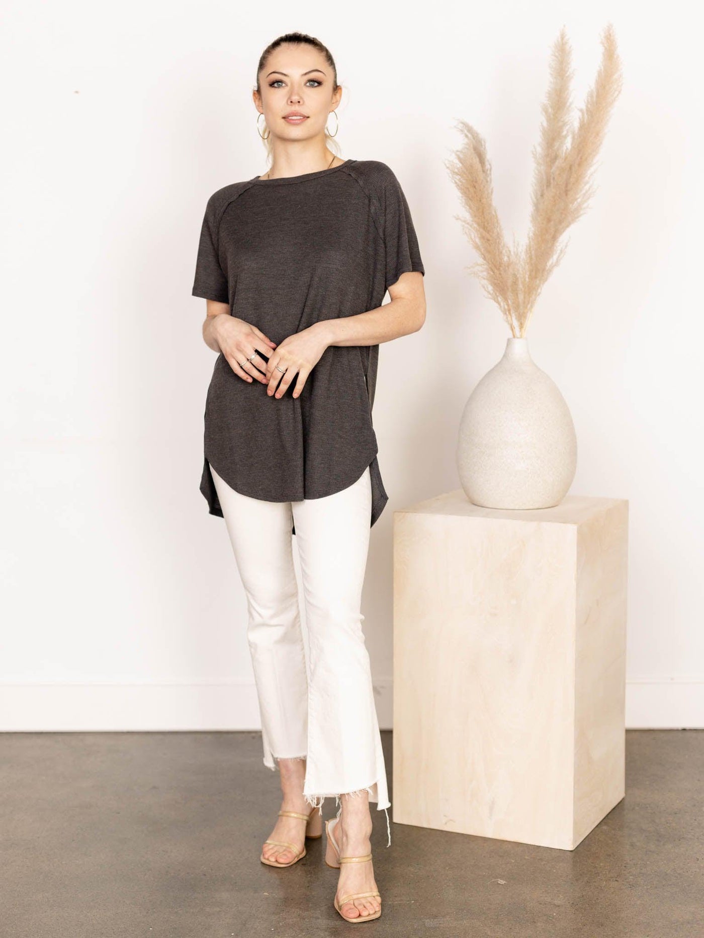 grey shirt