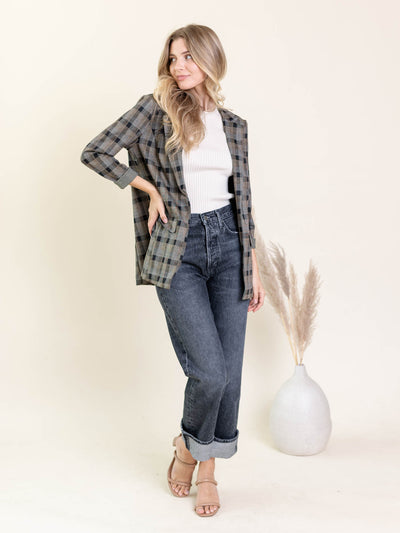 check plaid blazer