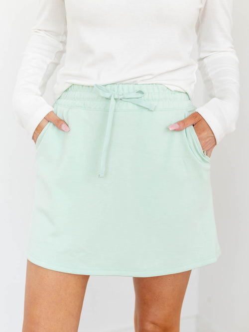 light mint soft mini skort 