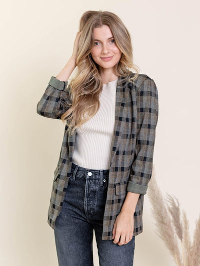 plaid blazer