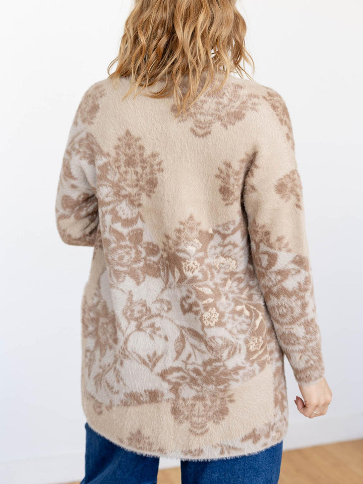 fuzzy open front cardigan