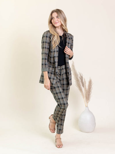 open front pattern blazer