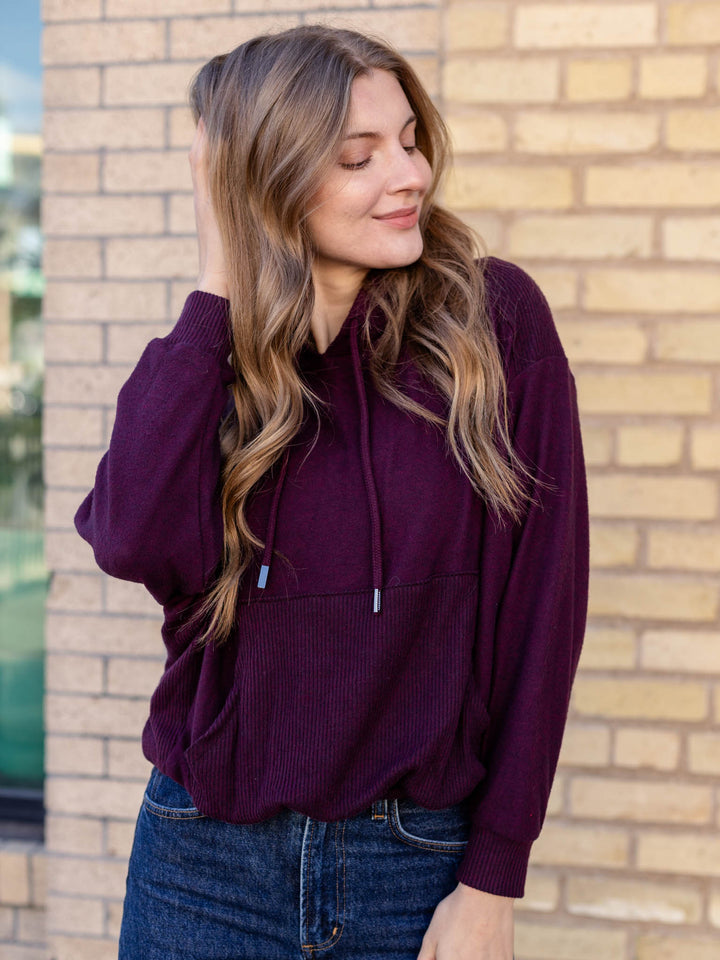 wine colored brushed pullover
