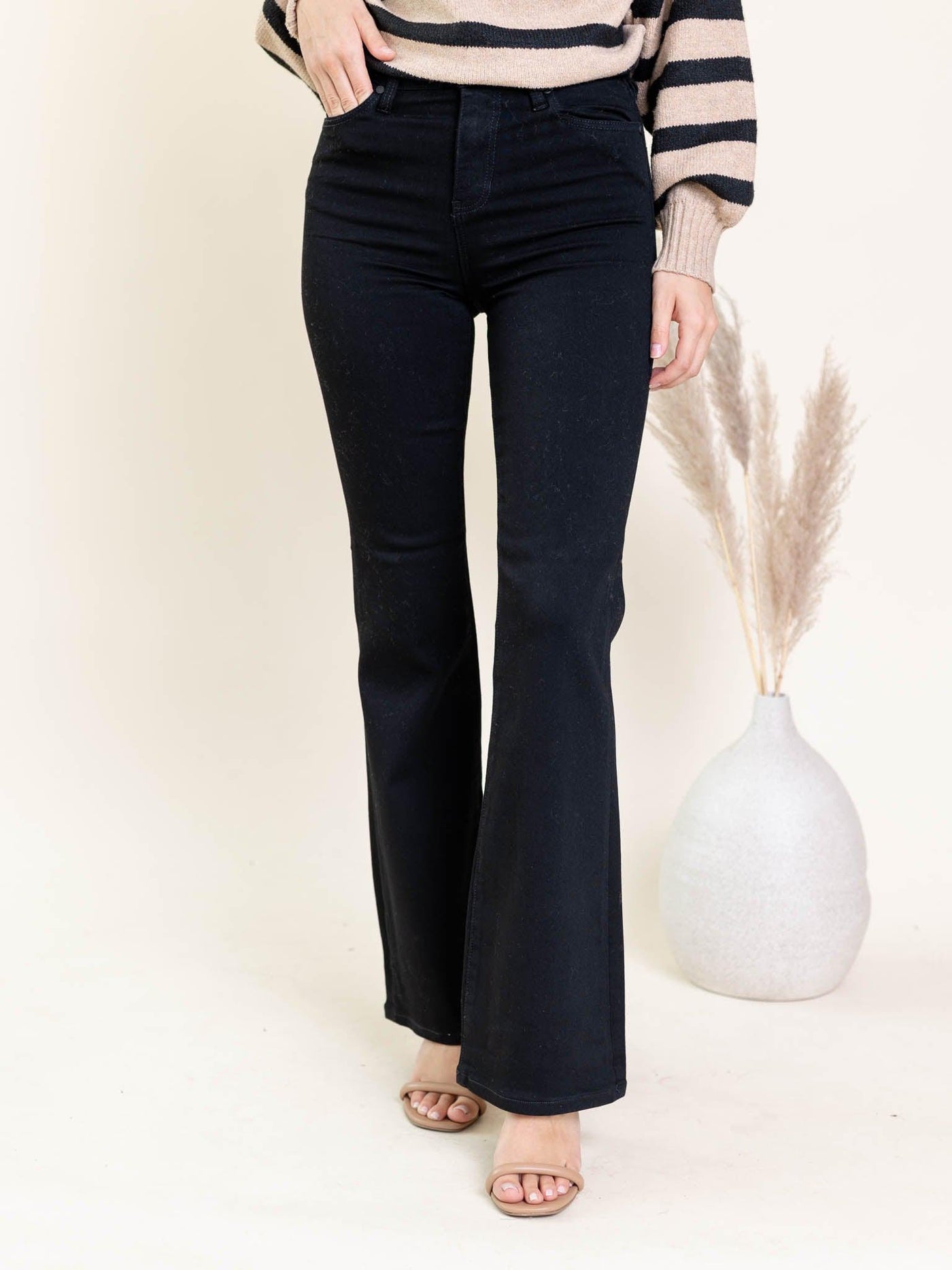 black bootcut denim