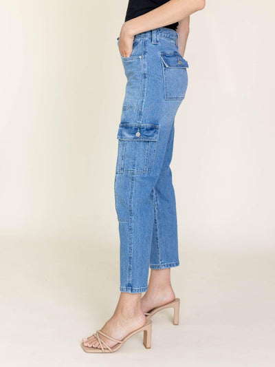 seamed detail straight cargo pant