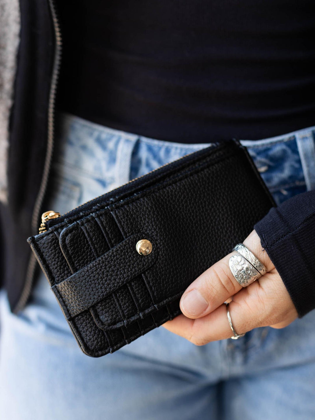 black card holder wallet