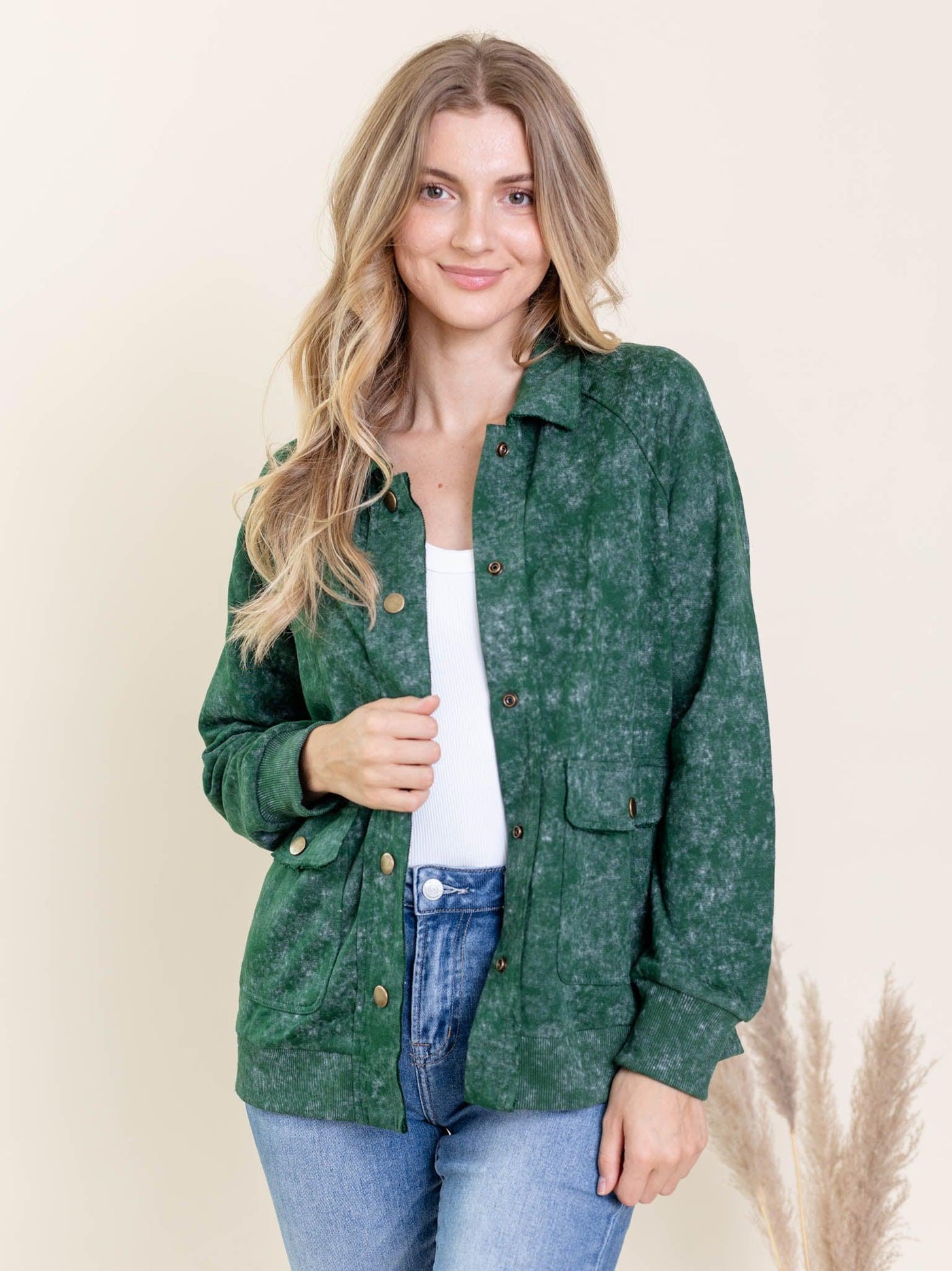 forest green washed jacket