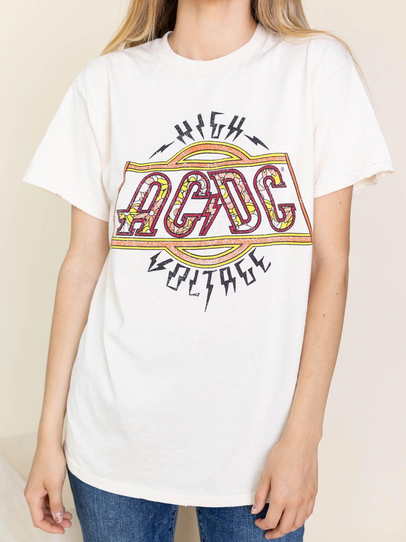 distressed band tee