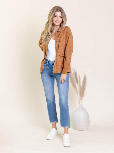 raw hem shacket