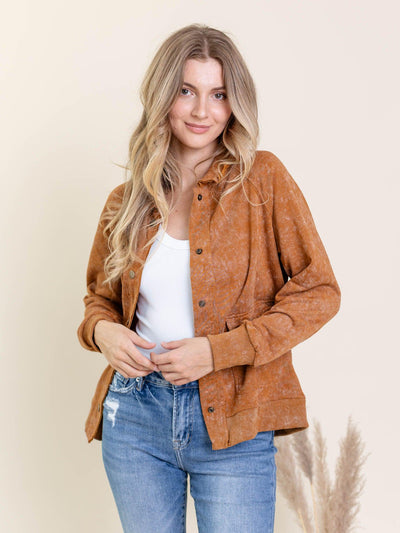 washed gold shacket
