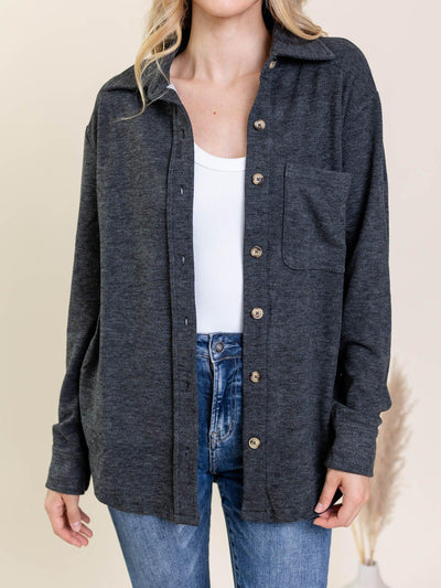 button front shirt jacket