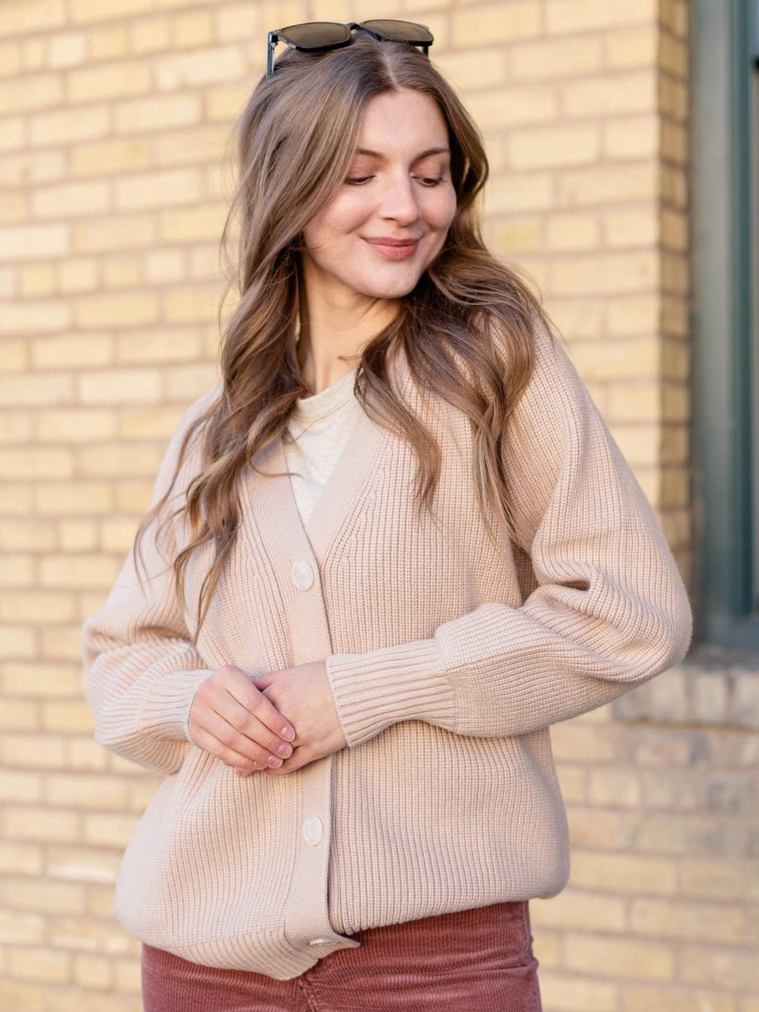 heavy knit button front cardigan