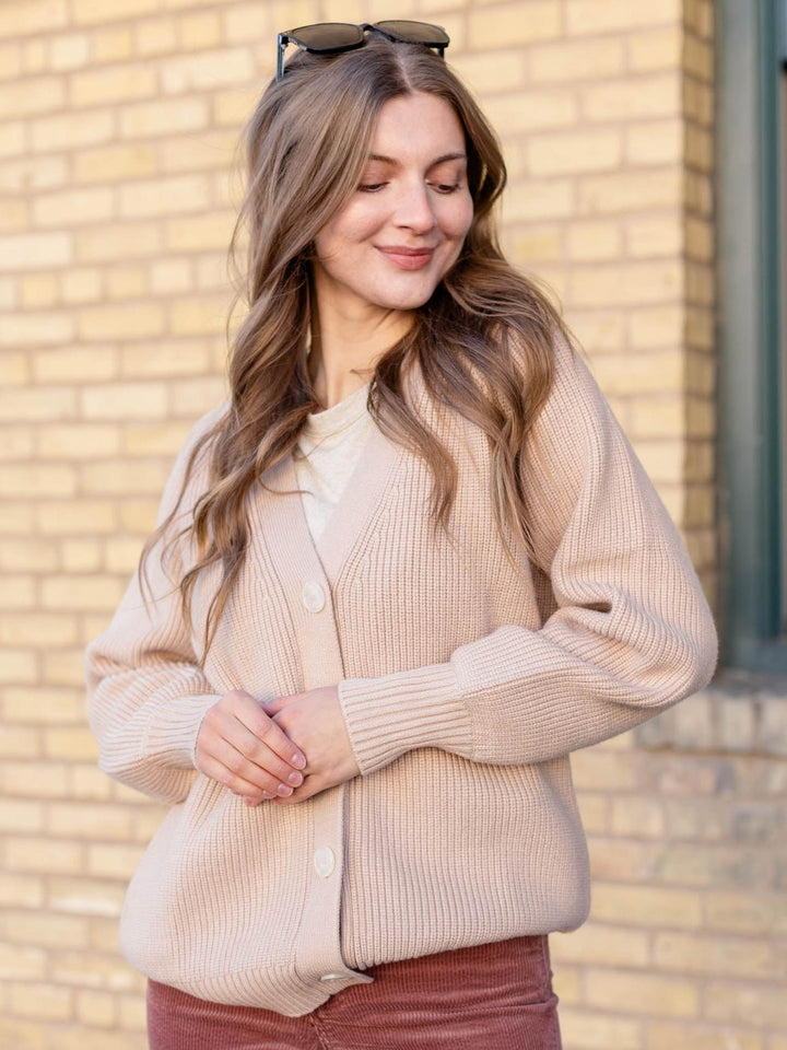 heavy knit button front cardigan