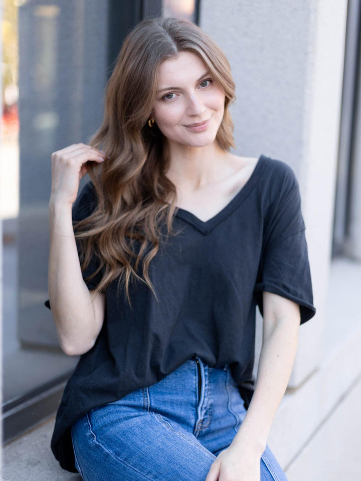 Free People Nina V-Neck Tee