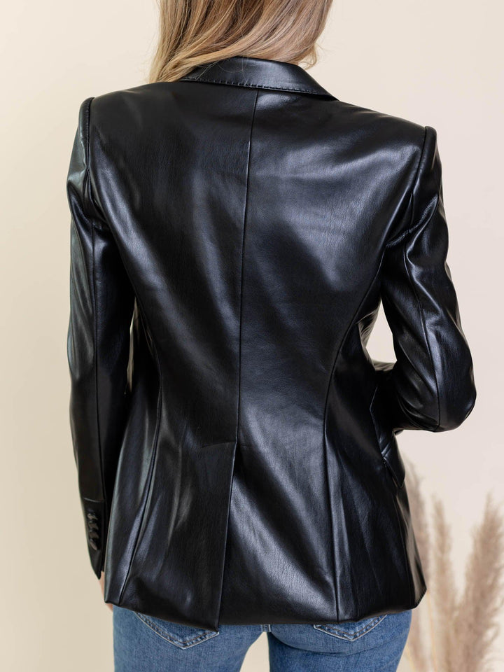 generation love faux leather blazer