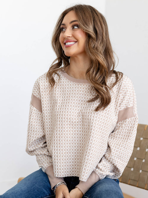 textured open back sweater