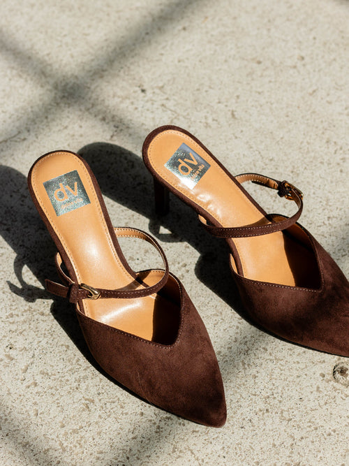 brown pointed heel
