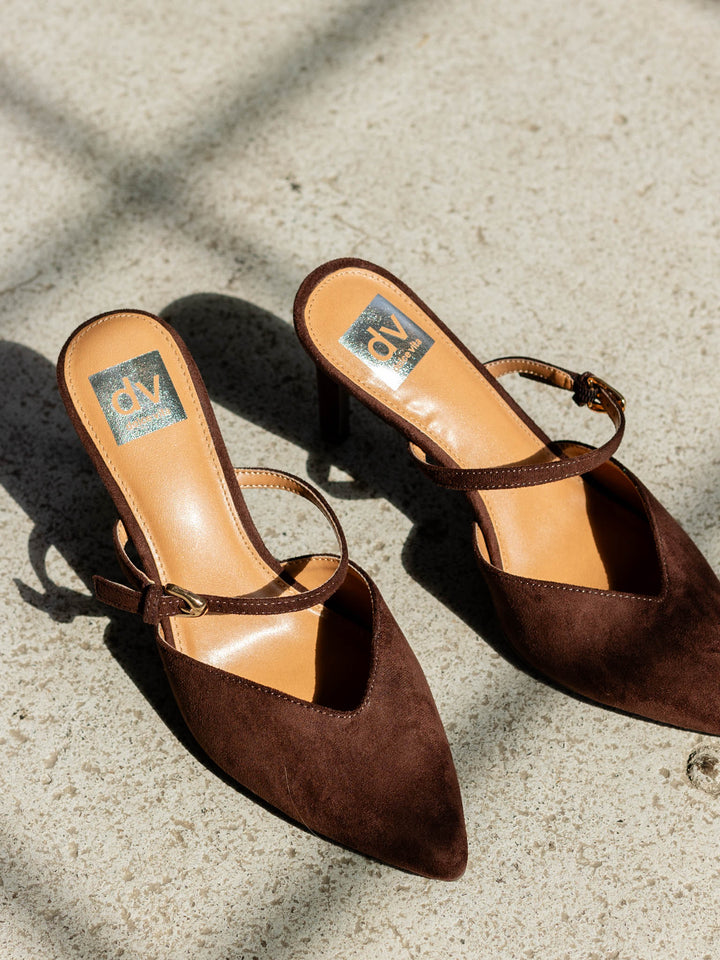 brown pointed heel