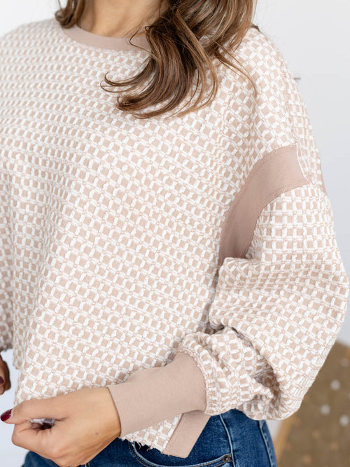 textured open back sweater