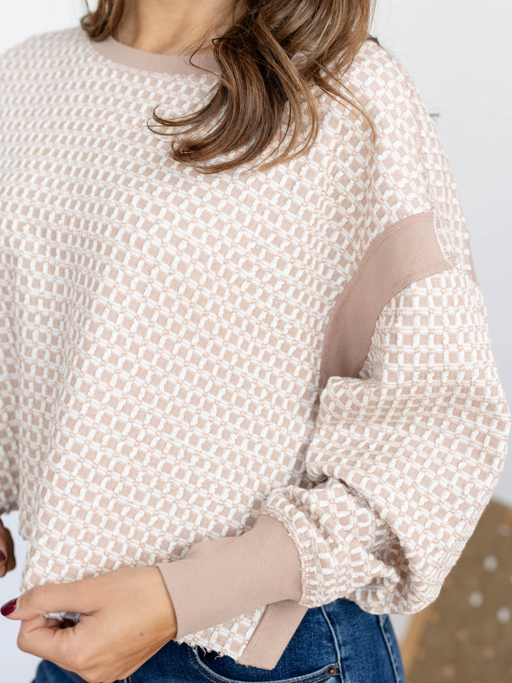 textured open back sweater