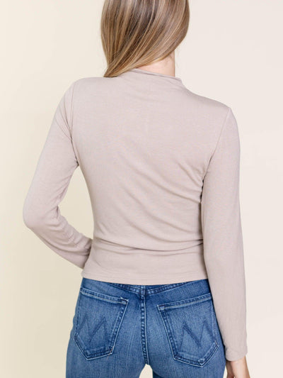 mock neck ruched top