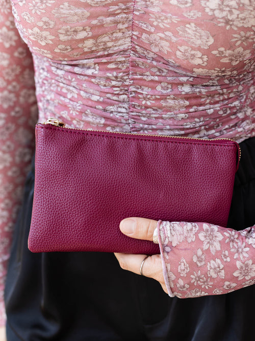 maroon crossbody handbag