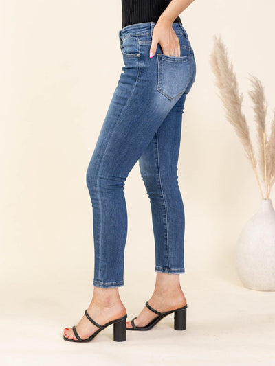medium washed denim pants