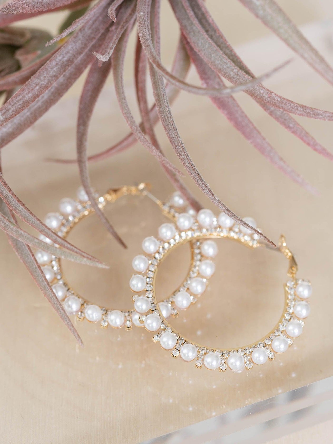 rhinestone pearl earrings