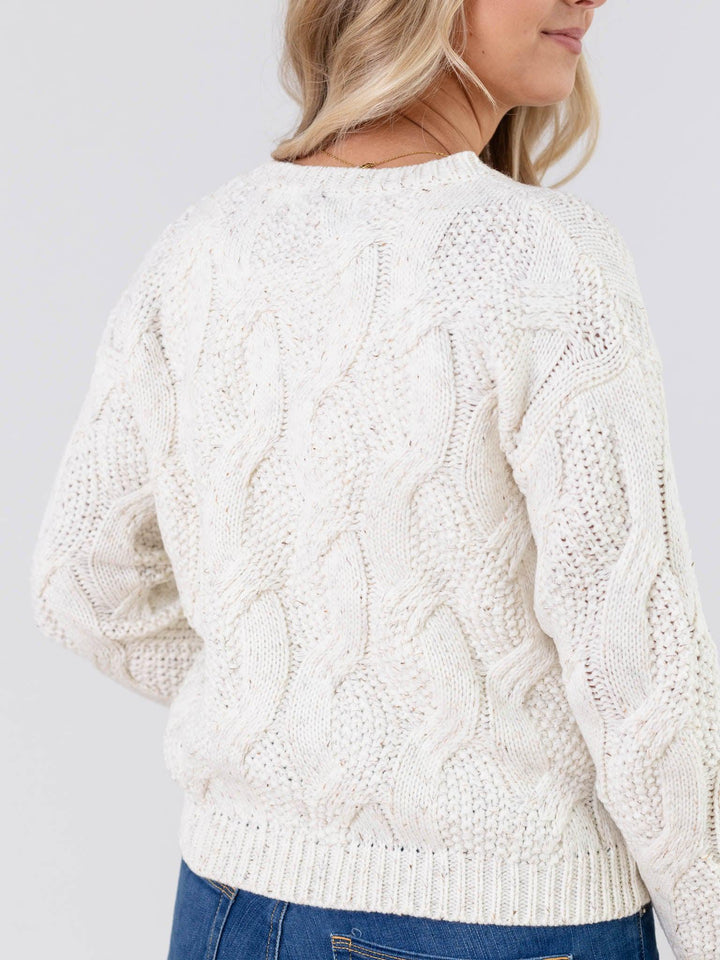 speckled cold weather sweater