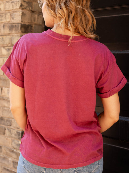 maroon derby days western short sleeve tee